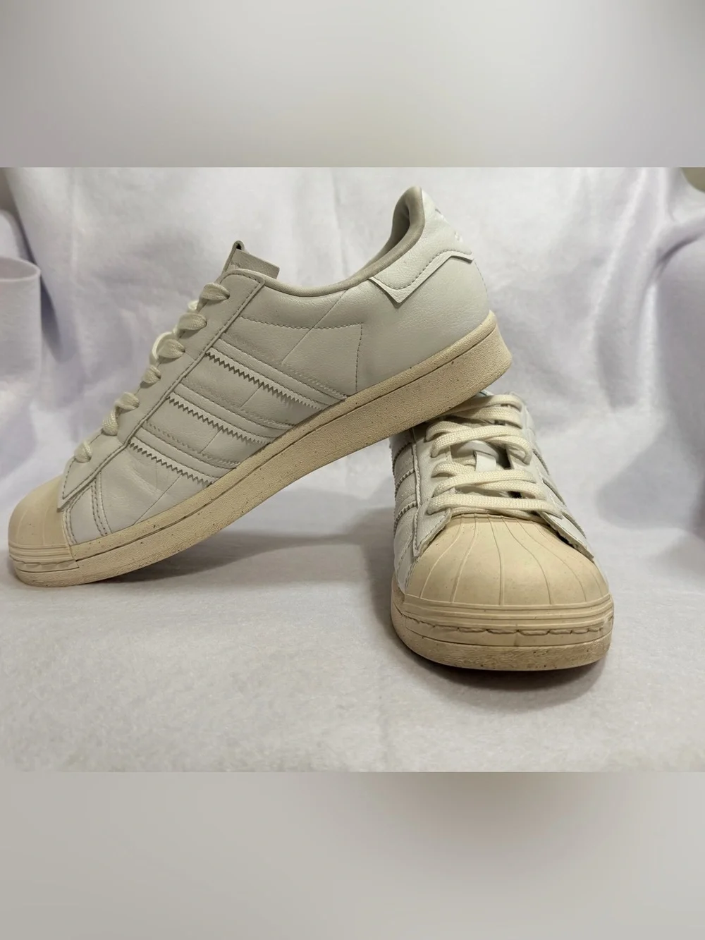 adidas Originals - Clean Classics Superstar Vegan Leather Sneakers - White/Cream